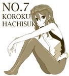  1girl black_legwear bodysuit female flat_chest frown hachisuka_koroku kyoukaisenjou_no_horizon monochrome solo 