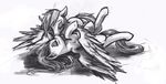  allosaurus_(artist) bantha blush cutie_mark duo equine eyes_closed female feral fluttershy_(mlp) friendship_is_magic horse kissing lesbian lying mammal monochrome my_little_pony on_back on_front pegasus pony rainbow_dash_(mlp) wings 