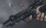  beretta_92 casing_ejection close-up firing gloves gun handgun locked_slide nia_(arceonn) original pistol shell_casing solo water_drop weapon 