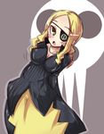  :o blonde_hair blush breasts cleavage dress eyepatch marie_mjolnir medium_breasts solo soul_eater 