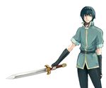  artist_request blue_eyes blue_hair fire_emblem fire_emblem:_monshou_no_nazo gloves marth solo sword tiara weapon 