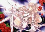  bad_id bad_pixiv_id dress eyepatch flower kirakishou long_hair pink_hair red_flower red_rose rose rozen_maiden solo thighhighs trimcolor yellow_eyes 