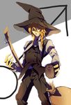  bad_id bad_pixiv_id blonde_hair broom genderswap genderswap_(ftm) hat kirisame_marisa male_focus mini-hakkero solo toriko_(hatoriko) touhou witch_hat 