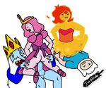 adventure_time finn_the_human flame_princess ice_king junkblade princess_bubblegum 