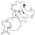  chibi crossover greyscale ibuki_suika itacha_(artist) katamari_damacy lowres monochrome parody solo the_prince touhou 