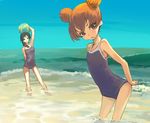  aisaka_taiga ball beach competition_school_swimsuit day itachi_(3dt) kawashima_ami multiple_girls one-piece_swimsuit swimsuit toradora! 
