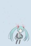  aqua_hair detached_sleeves hatsune_miku long_hair necktie sakuramori_sumomo skirt solo thighhighs twintails vocaloid zettai_ryouiki 