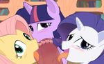  3girls blush censored fellatio fluttershy friendship_is_magic furry heart_censor licking multiple_girls my_little_pony my_little_pony_friendship_is_magic pointless_censoring rarity saliva tongue tongue_out twilight_sparkle usg_ishimura usgishimura 