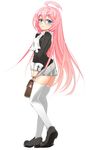  ahoge bad_id bad_pixiv_id bag blue_eyes char face long_hair original pink_hair school_bag solo thighhighs zettai_ryouiki 