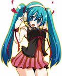  aqua_eyes aqua_hair blush dress fang hatsune_miku headphones long_hair open_mouth ribbon solo twintails vocaloid yukiu_kon 