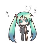  ahoge aqua_eyes aqua_hair chibi hatsune_miku long_hair lowres sakuramori_sumomo solo thighhighs twintails vocaloid 