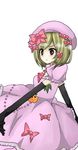  artist_request beret blonde_hair dress hat lambdadelta pearl pink_dress pink_hat pumpkin ribbon short_hair solo umineko_no_naku_koro_ni 