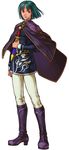  aqua_hair arm_at_side bob_cut boots cape clenched_hand closed_mouth facial_mark fire_emblem fire_emblem:_akatsuki_no_megami fire_emblem:_souen_no_kiseki forehead_mark full_body green_hair high_heel_boots high_heels holding holding_sword holding_weapon kita_senri knee_boots knife kurthnaga light_smile long_sleeves male_focus official_art pants purple_footwear red_eyes short_sword sideways_glance simple_background solo standing straight_hair sword weapon white_background white_pants 