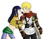  blonde_hair blue_eyes blue_hair cosplay hyuga_hinata hyuuga_hinata jaster_rogue kisala level-5 long_hair naruto rogue_galaxy scarf short_hair sword uzumaki_naruto weapon 