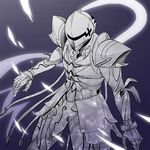  armor berserker_(fate/zero) fate/zero fate_(series) full_armor helmet holiday-jin knight male_focus monochrome solo 