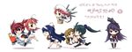  animal animal_on_head bird bird_on_head camera carrying cat character_request chibi crow ferret futaba_aoi_(vividred_operation) hair_ornament hair_scrunchie hairband highres hover_bike isshiki_akane isshiki_momo kotamaru_(pajama_soft) kuroki_rei maid maid_cap multiple_girls national_shin_ooshima_school_uniform on_head orange_scrunchie princess_carry purple_scarf saegusa_wakaba scarf school_uniform scrunchie shinomiya_himawari uso-kun vividred_operation white_hairband 