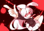  animal_ears blazer bunny_ears bunny_tail finger_gun jacket lavender_hair long_hair necktie red_eyes reisen_udongein_inaba solo tail touhou yetworldview_kaze 