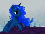  arakay bed bed_head blanket equine female feral friendship_is_magic horn horse mammal messy_hair my_little_pony pillow pony princess_luna_(mlp) solo winged_unicorn wings 