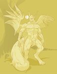  anthro balls biceps bipedal canine chimera fluffy fur fydbac hindpaw hybrid male mammal muscles nipples nude patagium paws pecs penis rodent scales scar sketch solo squirrel talons uncut wings wolf 