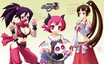  artist_request asuka_cranekick bat_wings black_hair blush breasts brown_hair cameltoe cleavage demon_girl disgaea horns korean kyoko_needleworker large_breasts long_hair makai_senki_disgaea_3 multiple_girls ninja panties panties_under_pantyhose pantyhose pink_eyes pink_hair pointy_ears ponytail raspberyl sailor_collar short_hair skirt skull smile sweatdrop tail tongue tongue_out translated underwear white_sailor_collar wings 