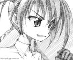  agito_(nanoha) gofu greyscale lyrical_nanoha mahou_shoujo_lyrical_nanoha_strikers monochrome sketch solo traditional_media 