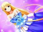  bare_shoulders blonde_hair dress dutch_angle elbow_gloves game_cg gloves gown icon_(eroge) jewelry non-web_source purple_eyes ring ristill solo tajima_nao 