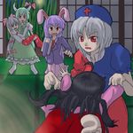  blood carrying ex-keine fujiwara_no_mokou houraisan_kaguya kamishirasawa_keine multiple_girls nosebleed princess_carry reisen_udongein_inaba tori_rui touhou yagokoro_eirin 