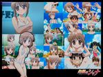  3girls ass bikini blush breast_rest breasts brown_eyes brown_hair character_request cleavage collage embarrassed jpeg_artifacts medium_breasts multiple_boys multiple_girls non-web_source sakai_yuuji satou_keisaku screencap shakugan_no_shana shana short_hair small_breasts swimsuit wallpaper yoshida_kazumi 