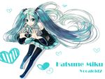  blue_eyes blue_hair boots detached_sleeves hatsune_miku heart heart_hands hisa long_hair solo thigh_boots thighhighs twintails very_long_hair vocaloid 