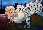  2019 anthro anthro_on_anthro areola balls breasts digital_media_(artwork) duo female lizard male male/female nipples oral penis reptile scalie spots spotted_skin tai_lung_(artist) yellow_eyes 