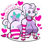  &lt;3 2019 aimbot-jones all_fours antennae anthro areola arm_warmers armwear belly big_areola big_belly big_breasts big_butt biped breasts butt clothing collar digital_media_(artwork) dragon english_text female goodra half-closed_eyes hanging_breasts holidays legwear looking_at_viewer mostly_nude nintendo nipples no_iris overweight overweight_female pinup pok&eacute;mon pok&eacute;mon_(species) pok&eacute;morph pose seductive slime smile socks solo striped_clothing text thick_tail thick_thighs thigh_highs tongue tongue_out valentine&#039;s_day video_games voluptuous wasabi_(aimbot-jones) wide_hips 