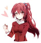  bad_id bad_pixiv_id blush free! heart jacket jj_(ksn2928) long_hair looking_at_viewer matsuoka_gou ponytail red_eyes red_hair simple_background solo track_jacket white_background 