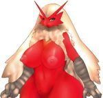  anthro areola avian beige_hair big_breasts bird blaziken blonde_hair blue_eyes breasts erect_nipples female fur hair huge_breasts long_hair looking_at_viewer matospectoru navel nintendo nipples non-mammal_breasts nude pok&#233;mon pok&eacute;mon pubes red_fur solo standing video_games wide_hips 