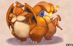  3_toes big_butt big_tail blue_dragon butt charizard chubby claws crush fire huge_butt kazecat looking_back male nintendo overweight pok&#233;mon pok&eacute;mon scalie squash tabra toe_claws video_games western_dragon wide_hips wings 