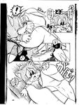  black_and_white blush canine chubby comic fox japanese_text kissing male mammal miles_prower monochrome rotor rotor_the_walrus sega size_difference sonic_(series) text translation_request unknown_artist walrus 