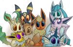  eevee eeveelution espeon feral flareon florecentmoo glaceon group jolteon leafeon looking_at_viewer nintendo pok&#233;mon pok&eacute;mon pokemon smile umbreon vaporeon video_games 