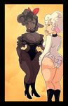  black bovid bovines bow butt caprine cleavage clothed clothing cute droopy high_heels leggy_lamb lipstick mammal original_character popesslodovica ribbons sheep white_body wide_hips wool 