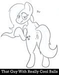  anus cutie_mark english_text equine female feral fluttershy_(mlp) friendship_is_magic goatboy horse looking_at_viewer looking_back mammal monochrome my_little_pony pegasus pony pussy solo text wings 