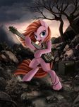  blue_eyes cloud cutie_mark dead_tree electric_guitar equine female friendship_is_magic guitar hair horse looking_at_viewer mammal my_little_pony night outside pink_hair pinkamena_(mlp) pinkie_pie_(mlp) pony ponykillerx rock solo standing stars straight_hair tree 