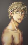  banned_artist blonde_hair glasses green_eyes mabinogi male_focus nude pointy_ears solo tarlach viola_(seed) 