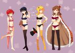  4girls black_hair blonde_hair blue_eyes bra breasts brown_hair carine cleavage eric_cartman genderswap green_eyes kenny_mccormick kyle_broflovski large_breasts lingerie multiple_girls panties pixiv_thumbnail red_eyes red_hair resized south_park stan_marsh striped striped_legwear umbrella underwear 