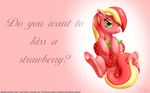  cutie_mark equine female feral green_eyes hair horse looking_at_viewer mammal multi-colored_hair my_little_pony original_character pony rayhiros solo strawberry_kiss 