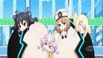  animated animated_gif anime blanc bouncing bouncing_breasts breasts chibi choujigen_game_neptune cleavage lowres multiple_girls neptune_(choujigen_game_neptune) neptune_(series) noire vert yuri 