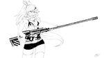  animal animal_between_breasts anti-materiel_rifle belt between_breasts bikini_top boota breasts fingerless_gloves flame_print gloves greyscale gun hair_ornament hair_stick highres large_breasts long_hair monochrome ponytail rifle scarf shorts skull_hair_ornament sling sniper_rifle solo studded_belt tengen_toppa_gurren_lagann thighhighs trigger_discipline underboob very_long_hair wallpaper weapon yoko_littner zig_enfruke 