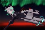  animal_ears aurora bad_id bad_pixiv_id bird_tail character_name flying glasses gun head_wings heidimarie_w_schnaufer hirschgeweih_antennas joyz2008 long_hair looking_at_viewer machine_gun military military_uniform night night_sky red_eyes silver_hair sky sling smile solo star_(sky) strike_witches striker_unit sunrise tail uniform weapon world_witches_series 