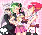  blush cathy_(yuu-gi-ou_zexal) glasses groping image_sample md5_mismatch mizuki_kotori multicolored_hair multiple_girls ochi pixiv_sample silver_hair two-tone_hair yuu-gi-ou yuu-gi-ou_zexal 