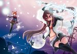  animal_ears bad_id bad_pixiv_id belt bikini_top black_legwear blue_eyes bug butterfly cable dutch_angle energy_sword floating_hair flying full_moon glasses glowing headphones house insect juke katana long_hair magic_circle midriff moon multiple_girls navel night night_sky open_clothes open_shirt orange_hair original panties panties_under_pantyhose pantyhose pink_hair pole power_lines shirt short_hair shorts sky sword thigh_gap thighband_pantyhose thighhighs twintails underwear very_long_hair weapon 