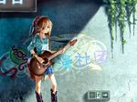  bicolored_eyes brown_hair graffiti guitar headphones original suzumiya_haruhi_no_yuuutsu 