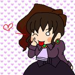  :p akanbe artist_request blush_stickers chibi dress earrings heart jewelry lowres non-web_source oekaki one_eye_closed solo tongue tongue_out umineko_no_naku_koro_ni ushiromiya_natsuhi 