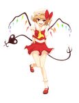  absurdres blonde_hair flandre_scarlet full_body highres iny laevatein red_eyes smile solo touhou transparent_background wings 